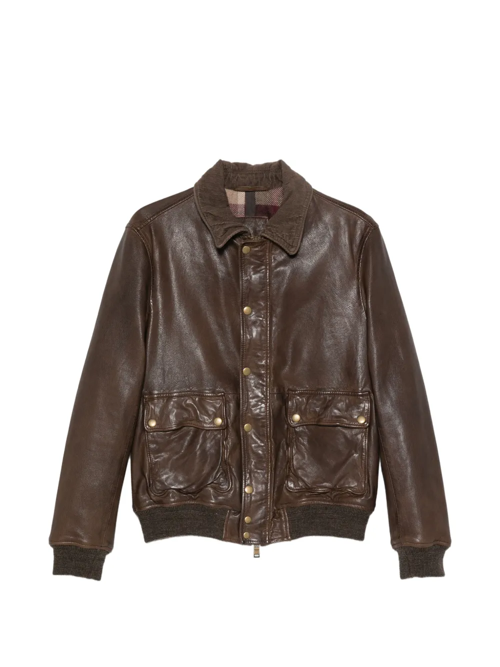 The Jackie Leathers button-up bomber jacket - Marrone