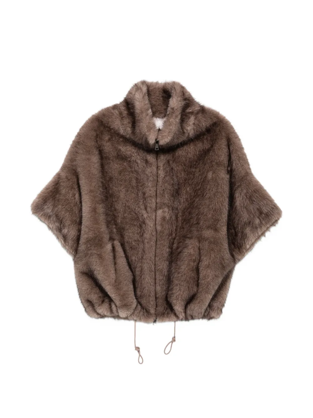 VALENTINI 1972 faux-fur short-sleeve coat