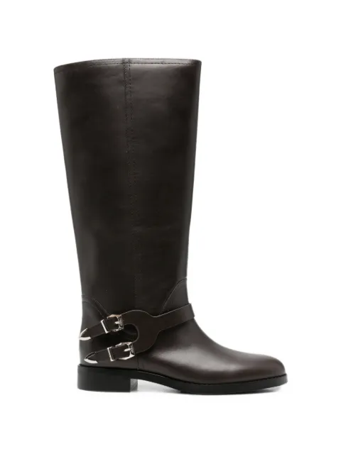 PINKO buckled leather cowboy boots