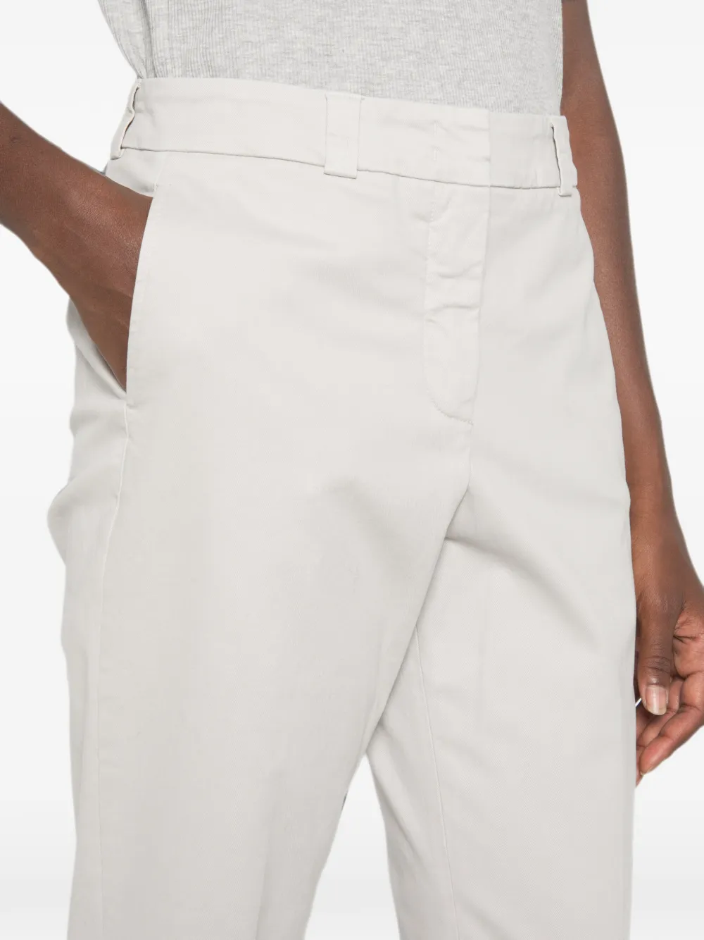 Peserico Cropped broek met omgeslagen pijpen Beige