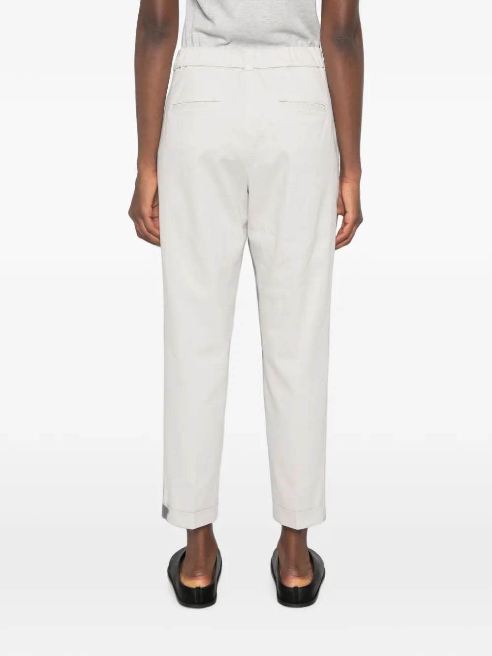 Peserico Cropped broek met omgeslagen pijpen Beige