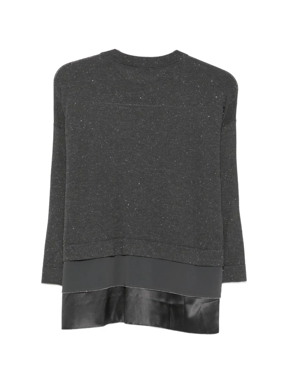 Peserico Gelaagde sweater verfraaid met pailletten Grijs