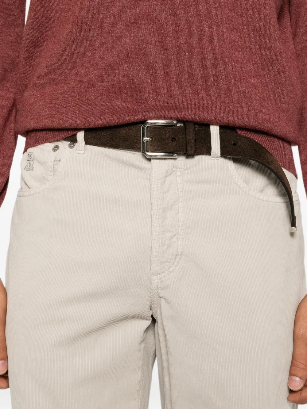Brunello Cucinelli Ribfluwelen straight broek Beige