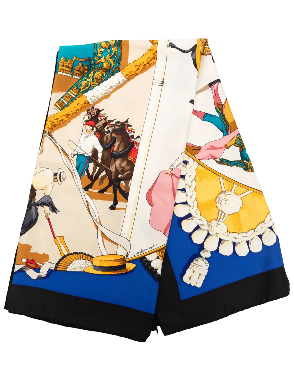 Hermès Pre-Owned 2000-2026 Plaza de Toros Silk Scarf 90 scarves - Toni neutri