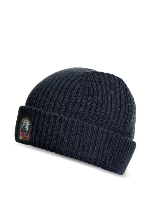 Parajumpers logo-patch ribbed-knit beanie hat