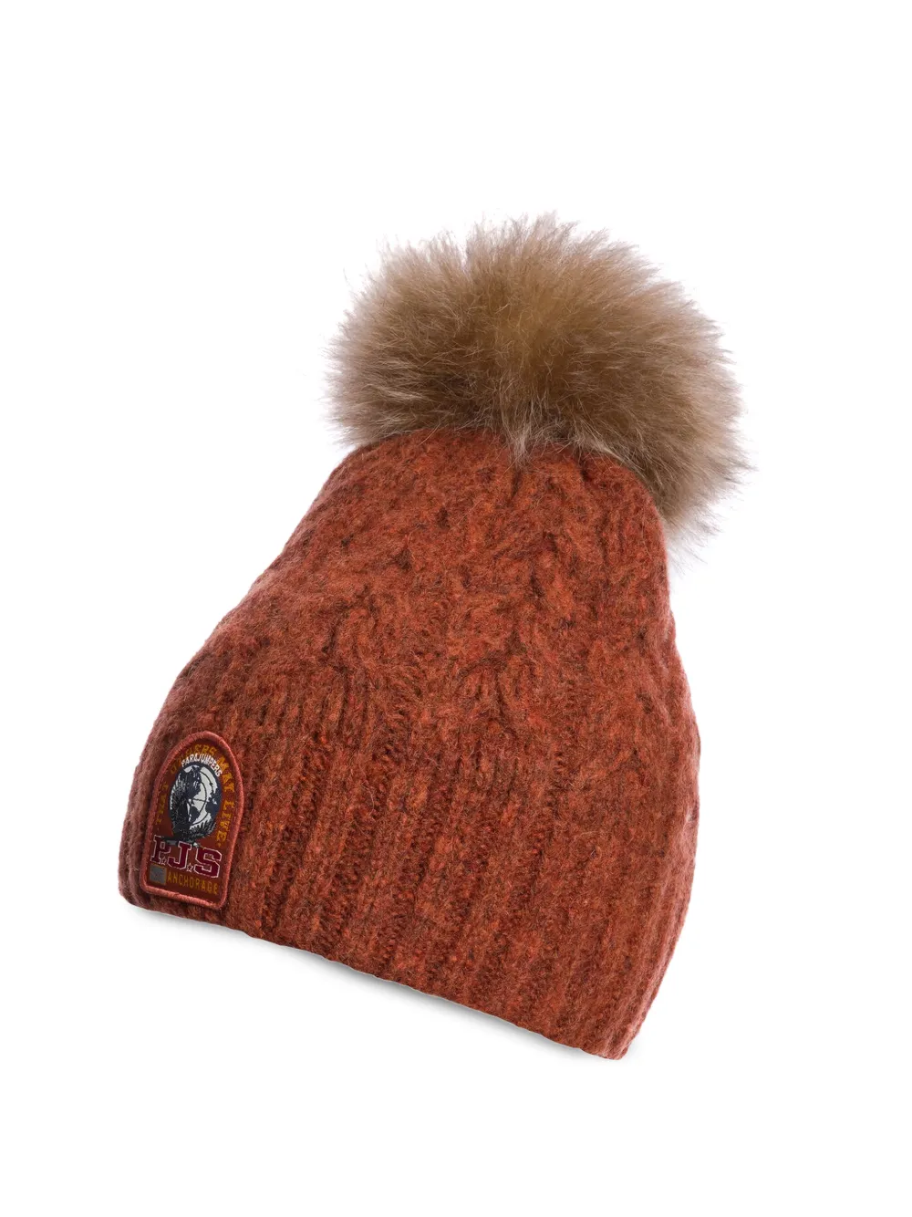 Parajumpers Kylie Cable-knit Beanie Hat In Orange