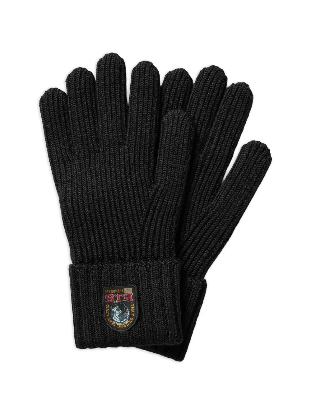 Parajumpers Noez Logo-patch Knitted Gloves In Black