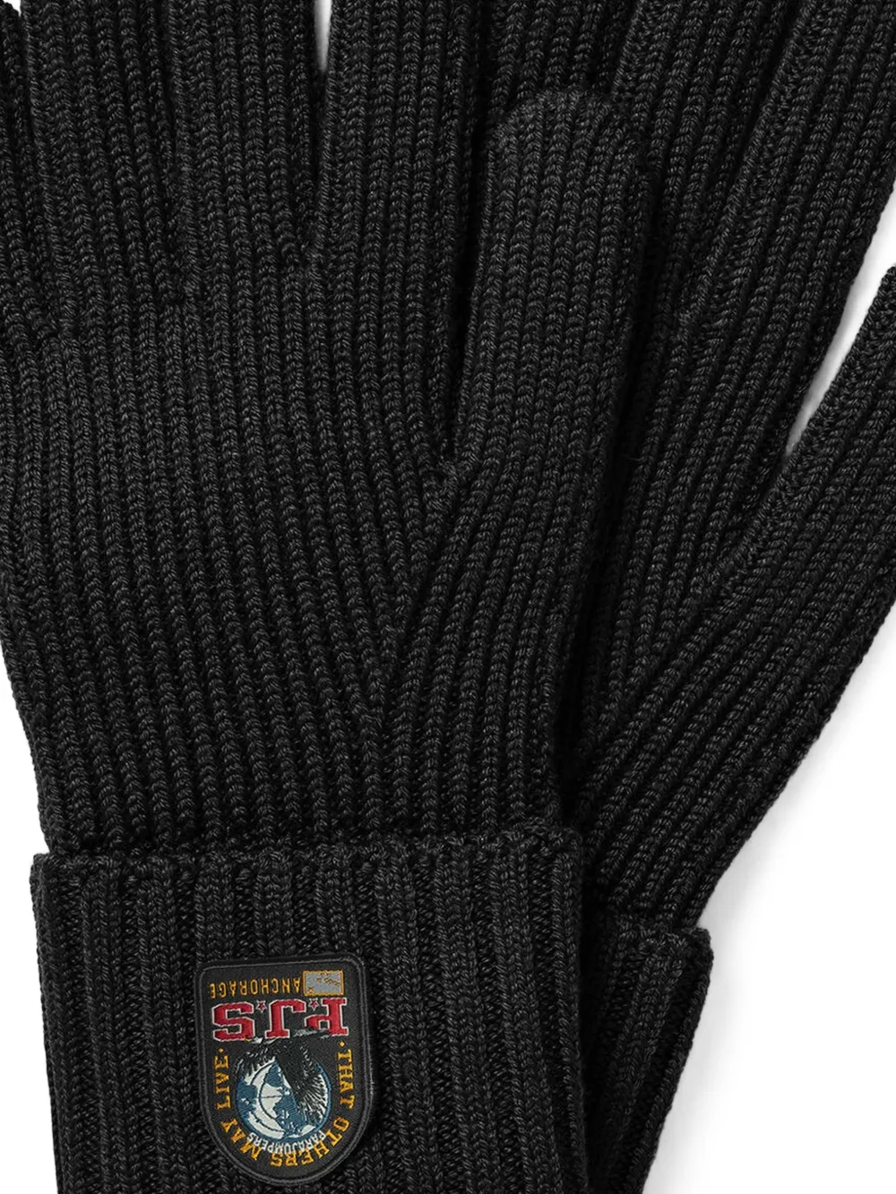 Parajumpers Noez gebreide handschoenen met logo-patch Zwart
