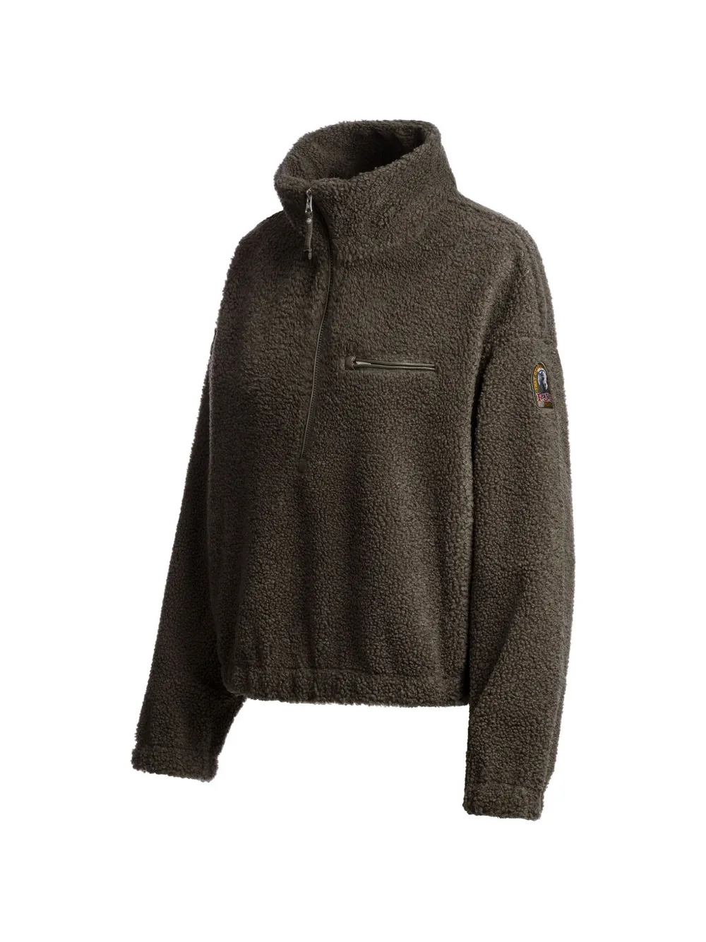 Parajumpers Fleece hoodie met halve rits Groen