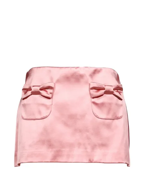 Sandy Liang bow-embellished satin skirt