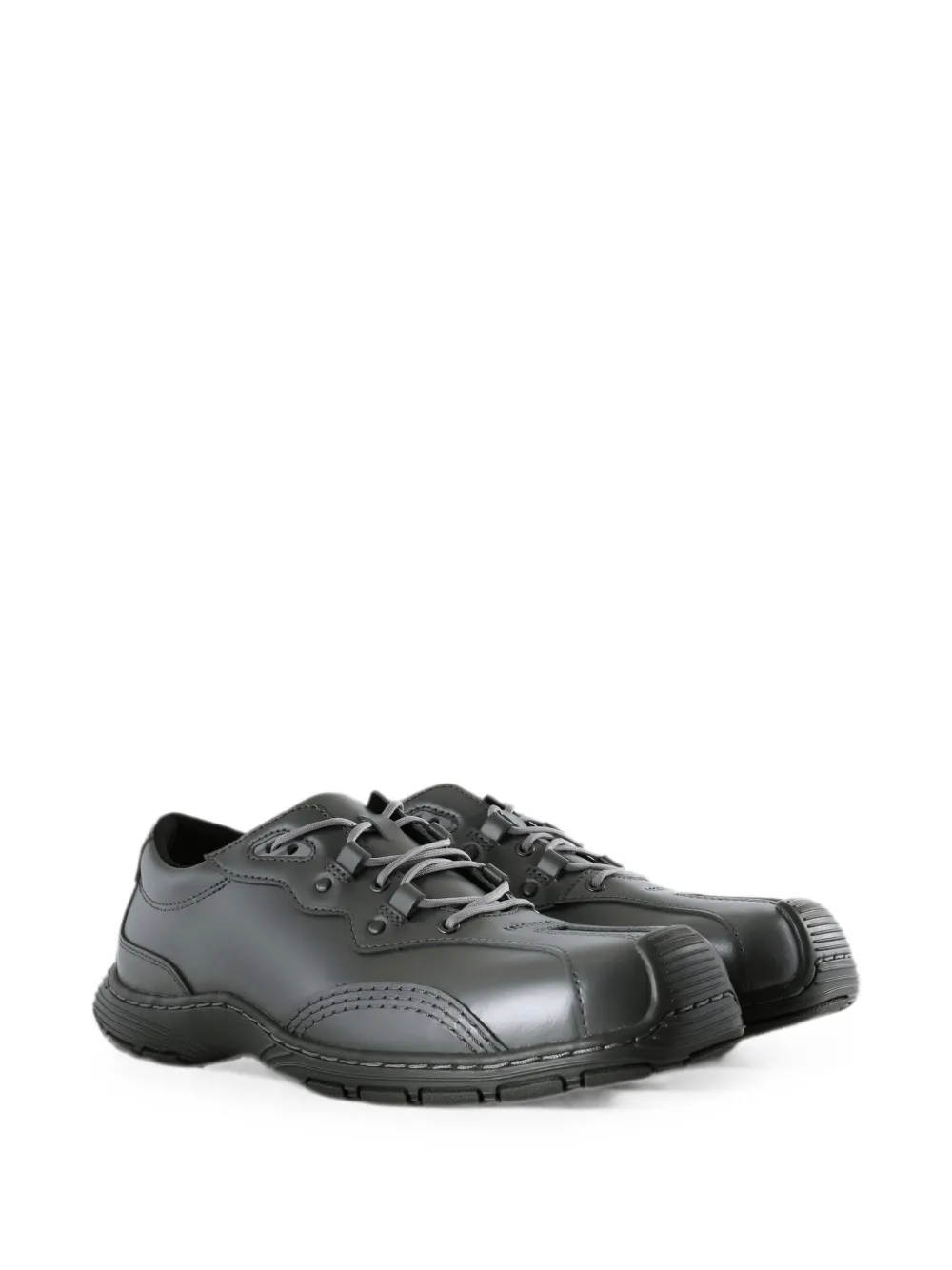 Dr. Martens topstitched leather derby shoes Grijs
