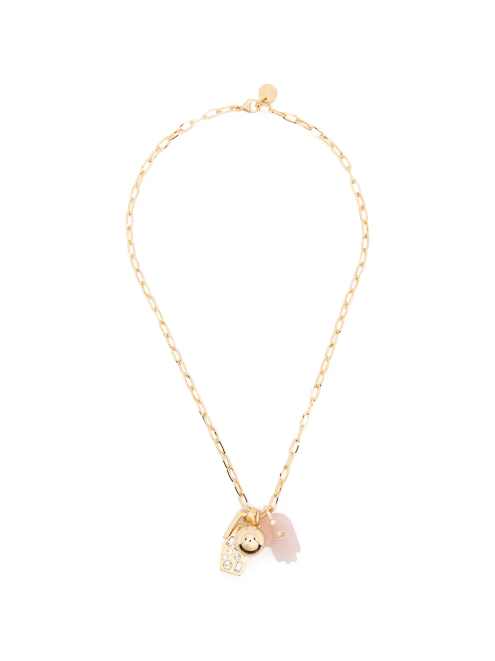 La Doublej Charm-detail Chain-link Necklace In Gold