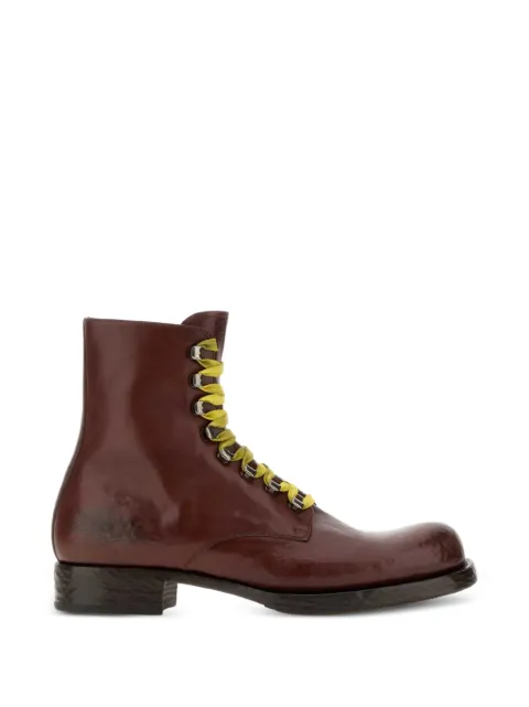 Prada lace-up leather ankle boots