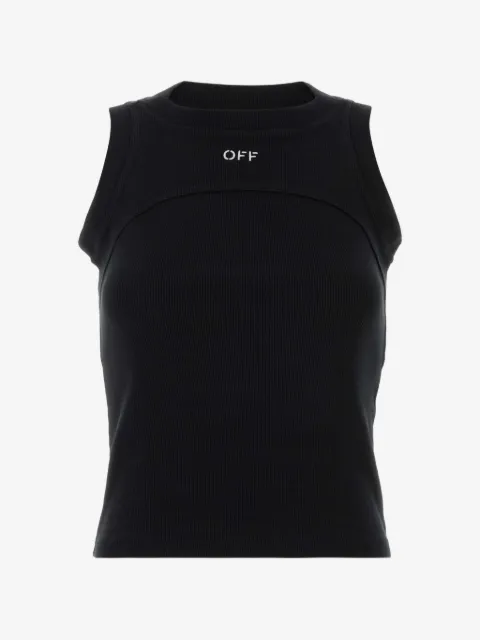 Off-White logo-print ribbed tank top