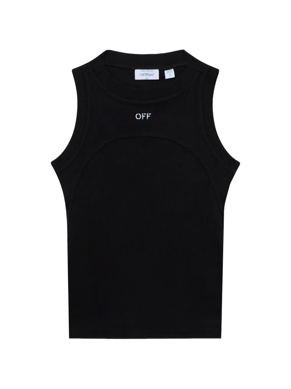 Off-White Geribbelde tanktop met logoprint Zwart