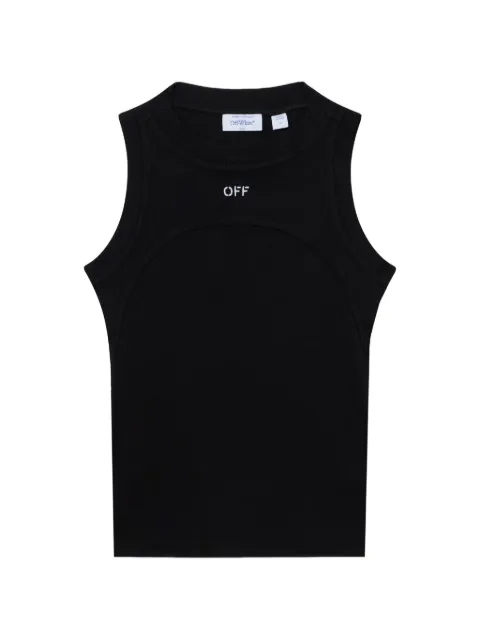 Off-White camiseta canalé con logo estampado