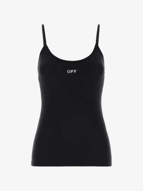 Off-White logo-print stretch tank top