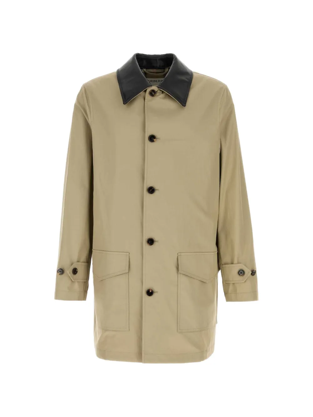 Burberry Meadowbank contrast-collar overcoat - Toni neutri