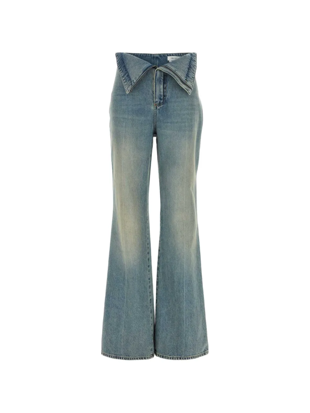 Alexander McQueen fold-over waist flared jeans - Blau