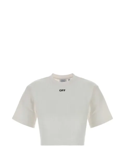 Off-White logo-print cropped T-shirt