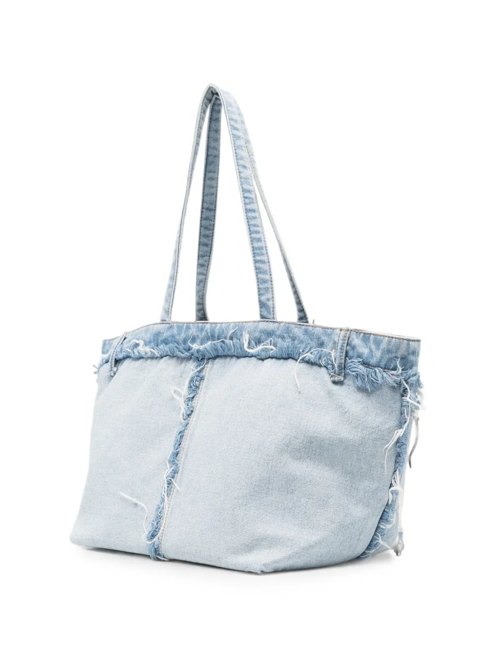 Alexander Wang Punch gerafelde denim shopper Blauw