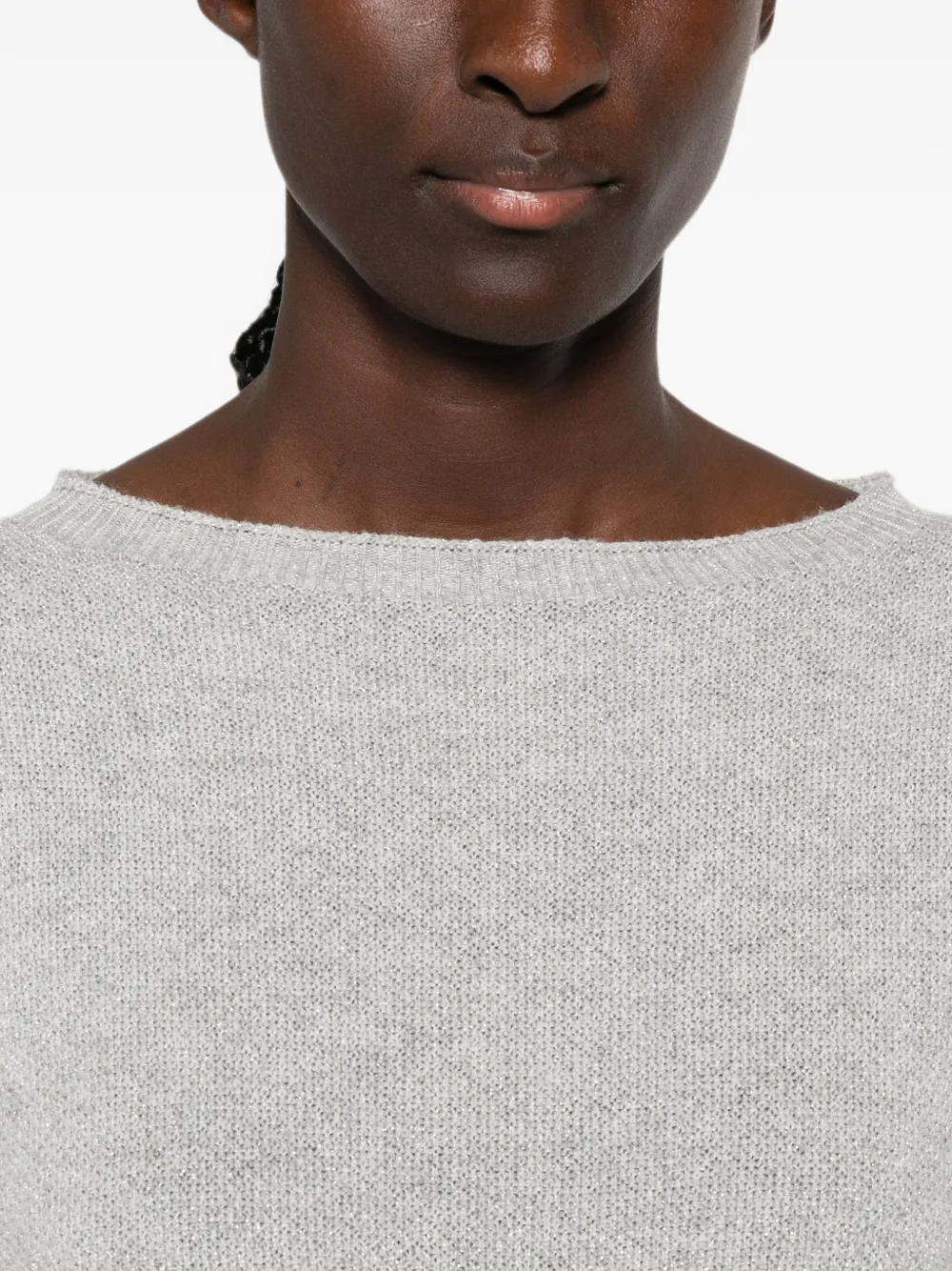 Fabiana Filippi Trui met cropped mouwen en boothals Grijs