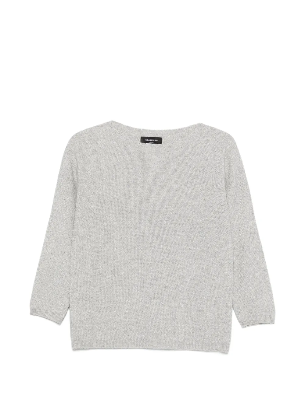 Fabiana Filippi boat-neck three-quarter sleeve sweater - Grigio