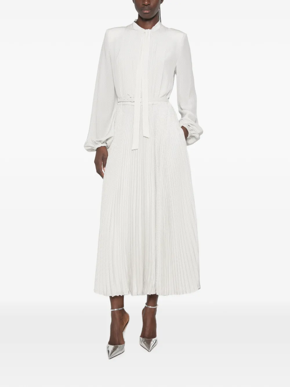 TOM FORD Geplooide maxi-jurk met stippen Wit