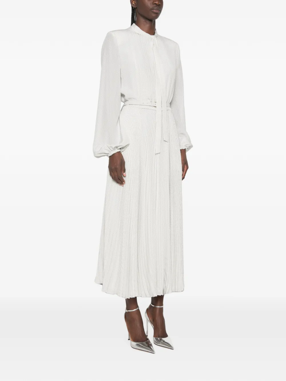 TOM FORD Geplooide maxi-jurk met stippen Wit