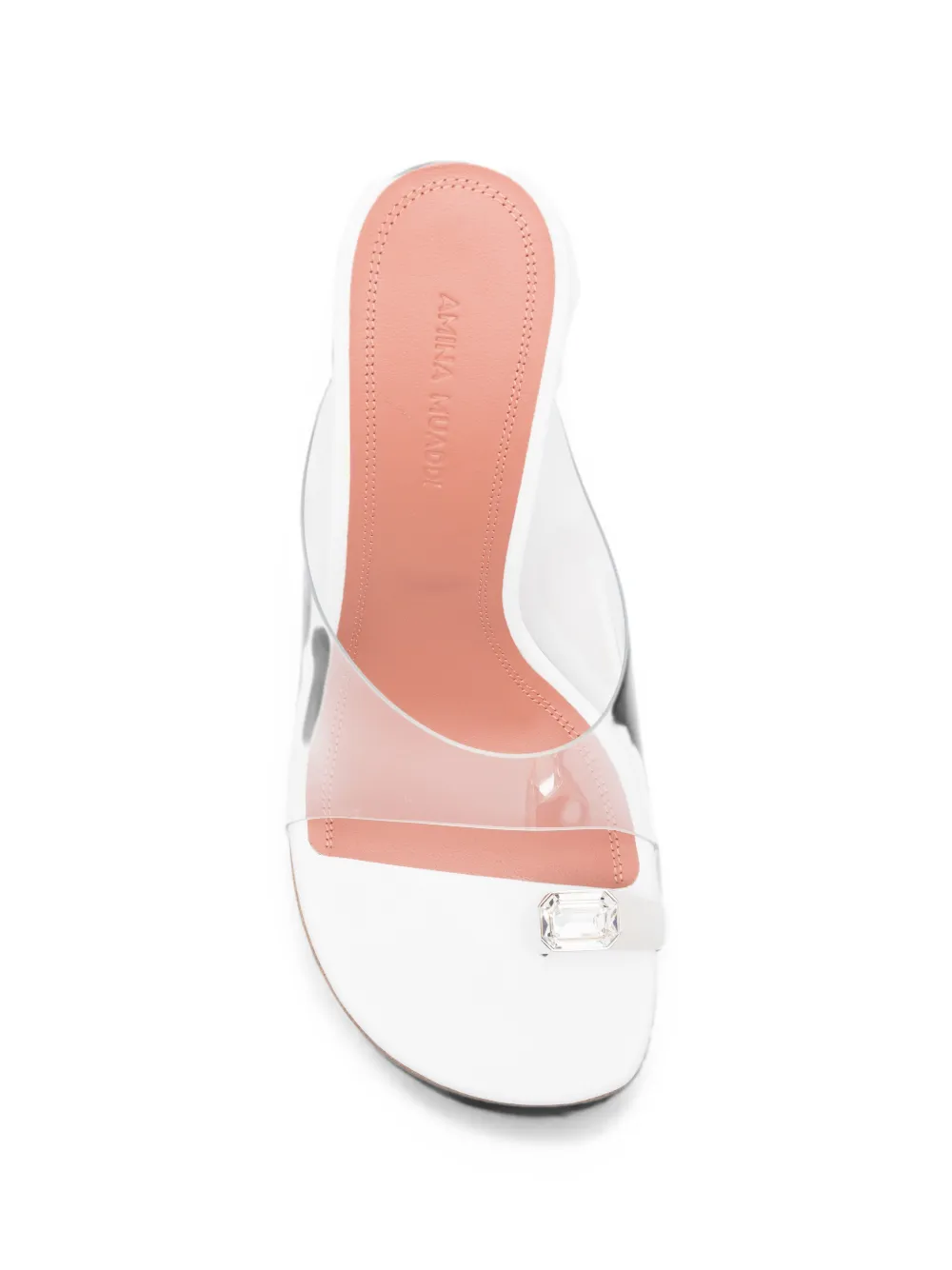 Amina Muaddi Justine crystal-embellished sandals Wit