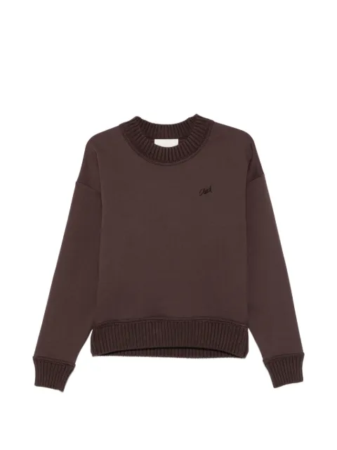 Closed ribbed-trim logo-embroidered sweatshirt