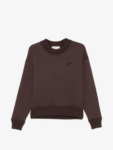 Closed ribbed-trim logo-embroidered sweatshirt