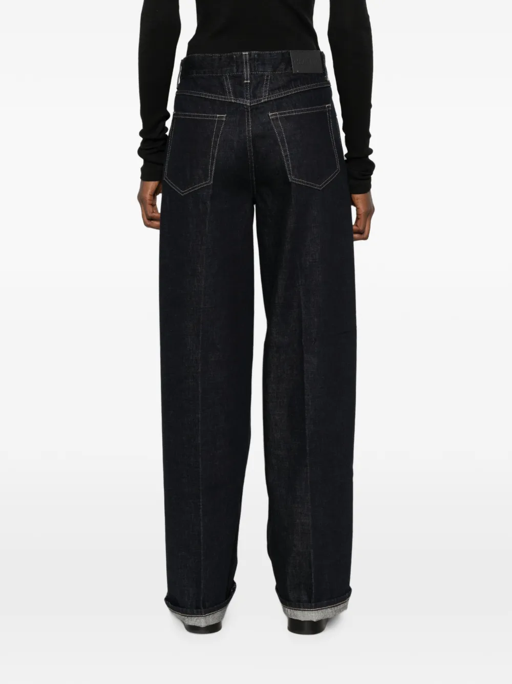 Closed Nikka jeans met wijde pijpen en logo-patch Blauw
