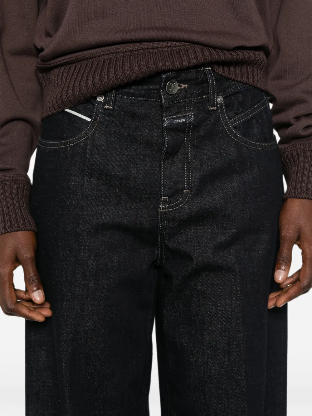 Closed Nikka jeans met wijde pijpen en logo-patch Blauw