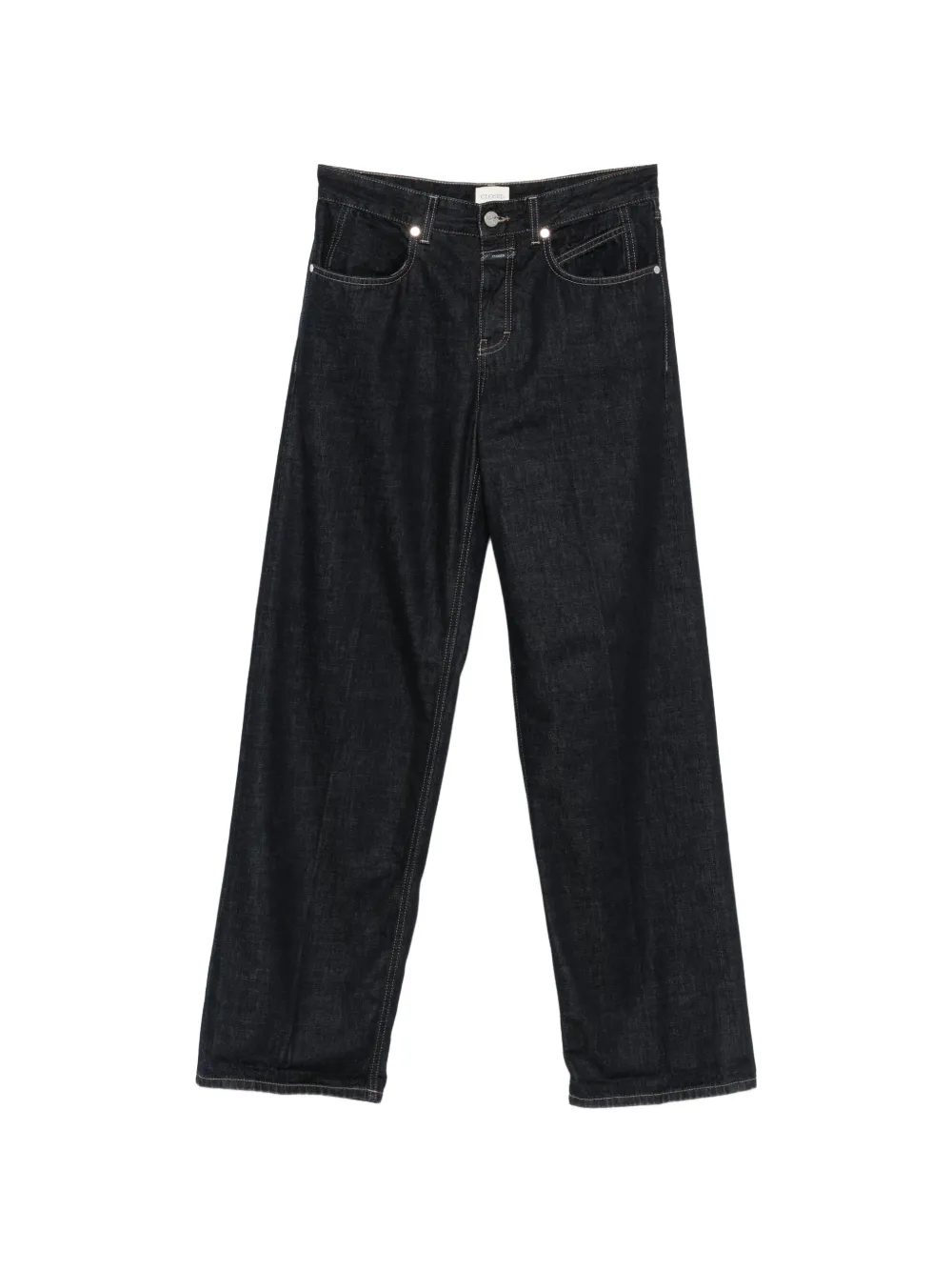 Closed Jeans Nikka a gamba ampia con logo - Blu