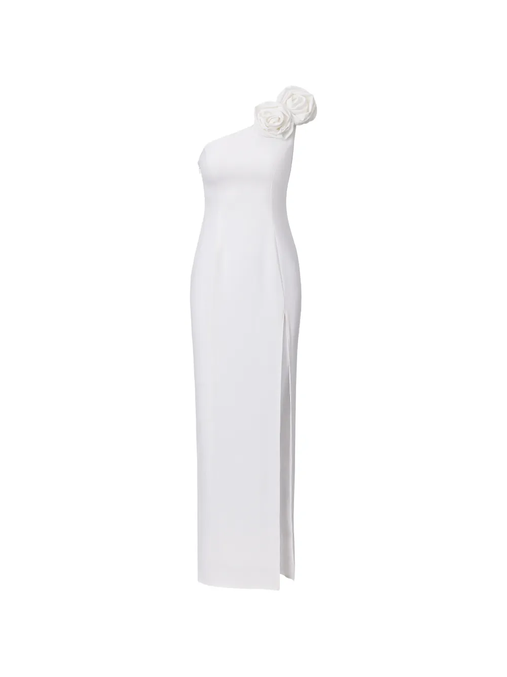 LITA COUTURE rosette-appliqué one-shoulder maxi dress