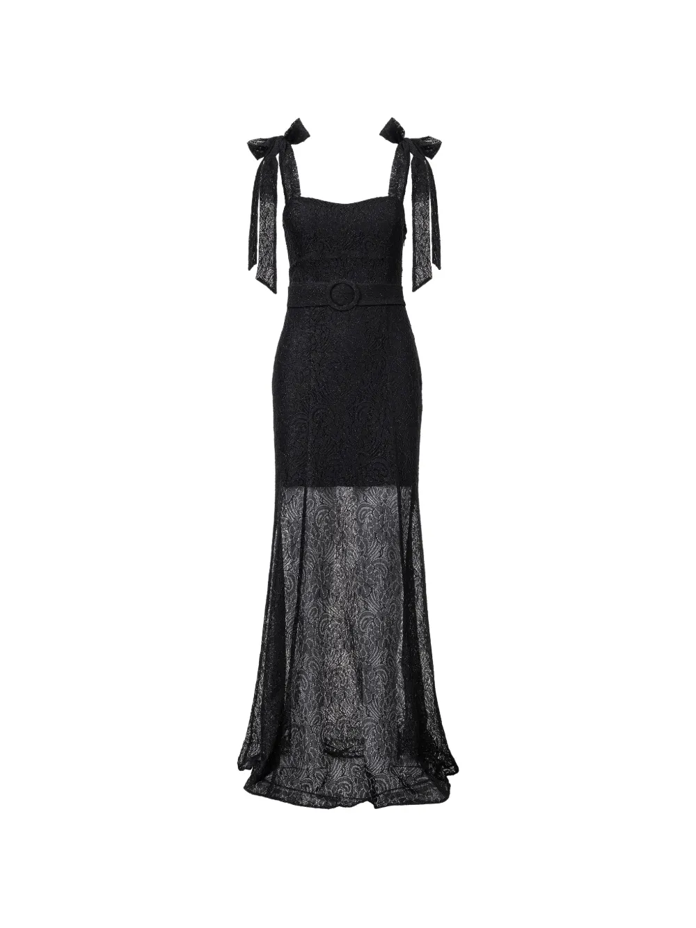 LITA COUTURE ribbon-strap maxi dress