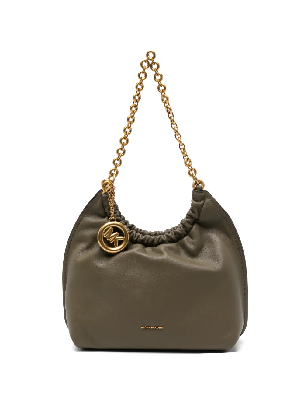 Michael Michael Kors logo-plaque ruched shoulder bag - Grün