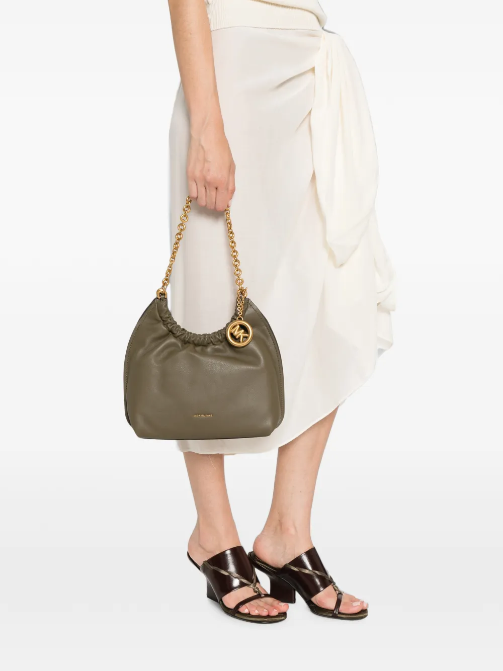 Michael Kors Schoudertas met logoplakkaat Groen