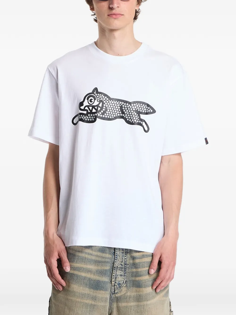 ICECREAM Glitter Running Dog T-shirt Wit