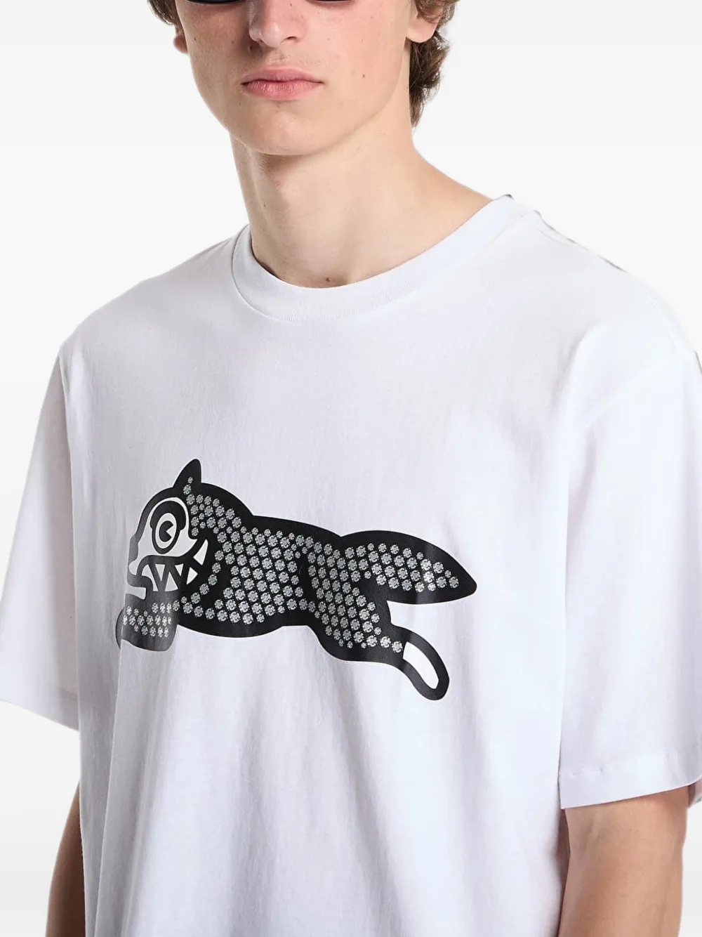 ICECREAM Glitter Running Dog T-shirt Wit