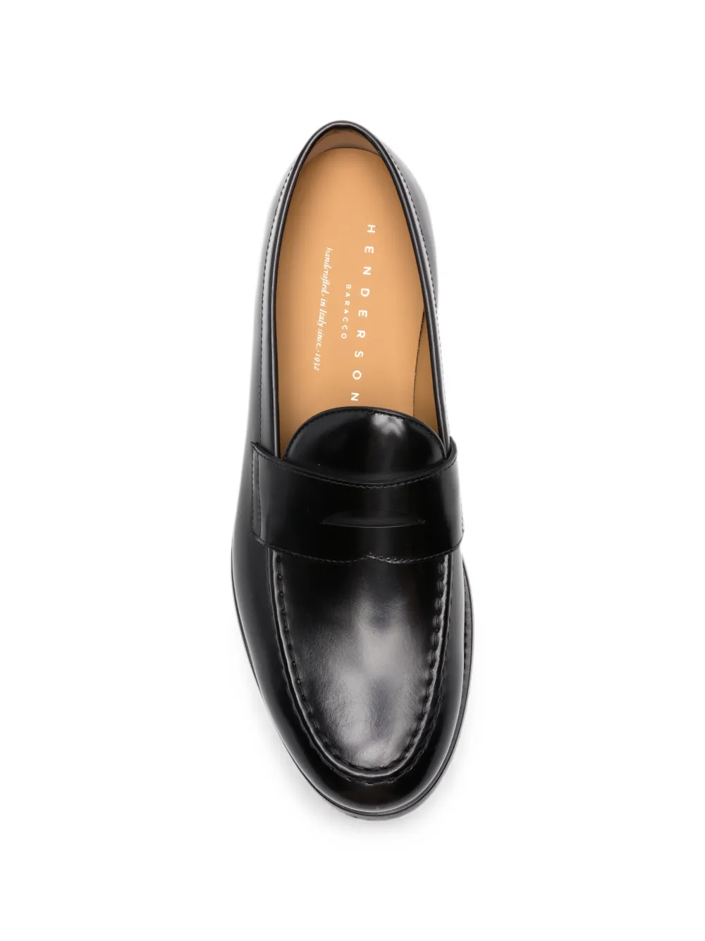 Henderson Baracco leather penny loafers Zwart