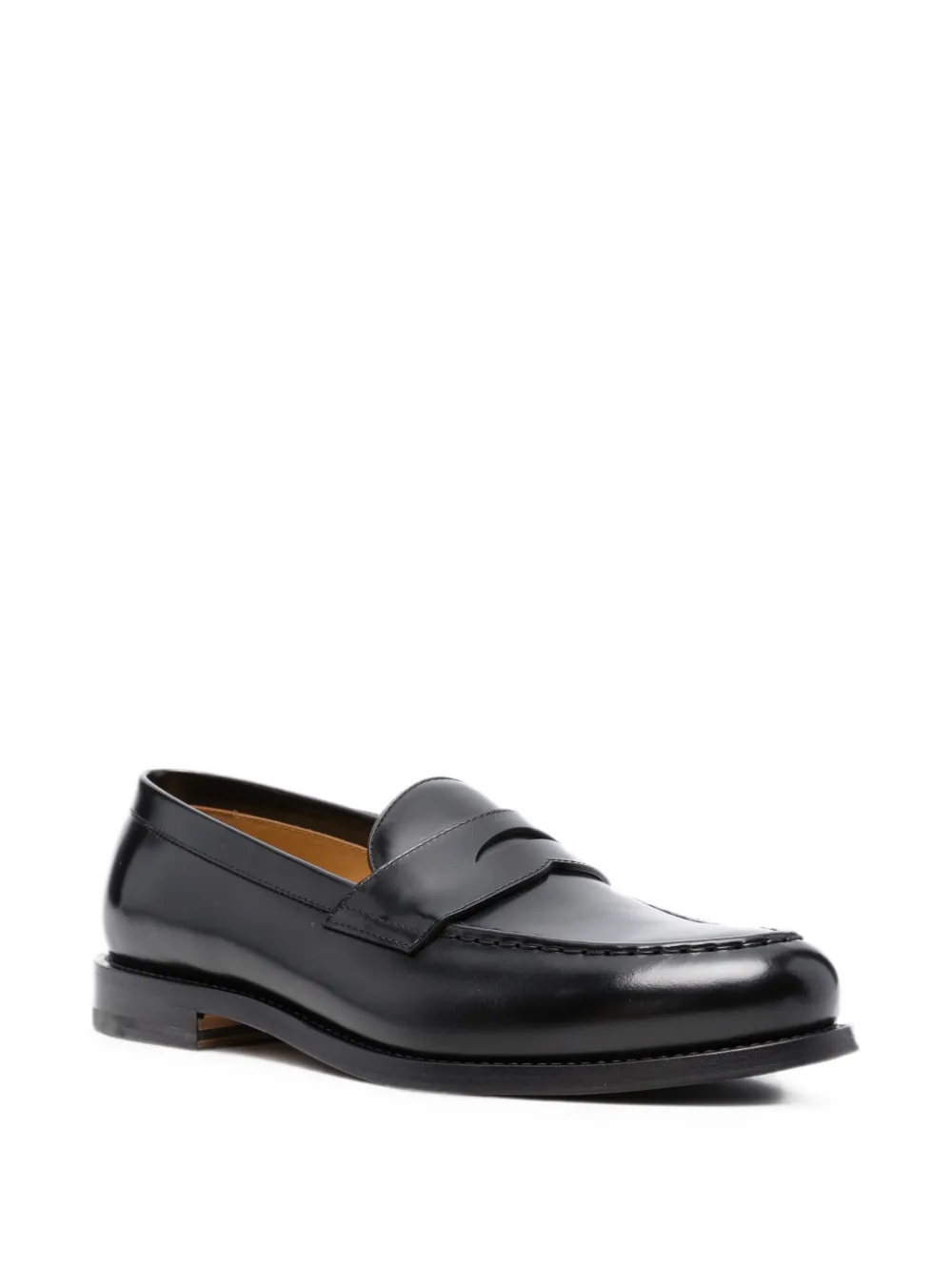 Henderson Baracco leather penny loafers Zwart