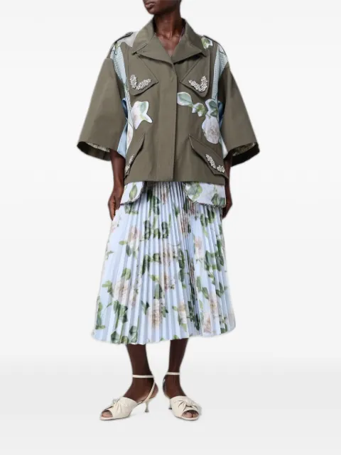 Antonio Marras floral-print pleated midi skirt