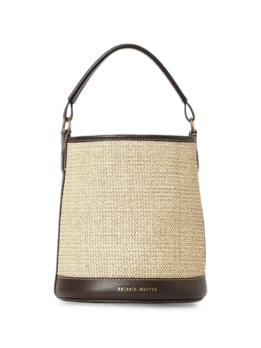 Antonio Marras floral-print leather-trim bucket bag - Nude
