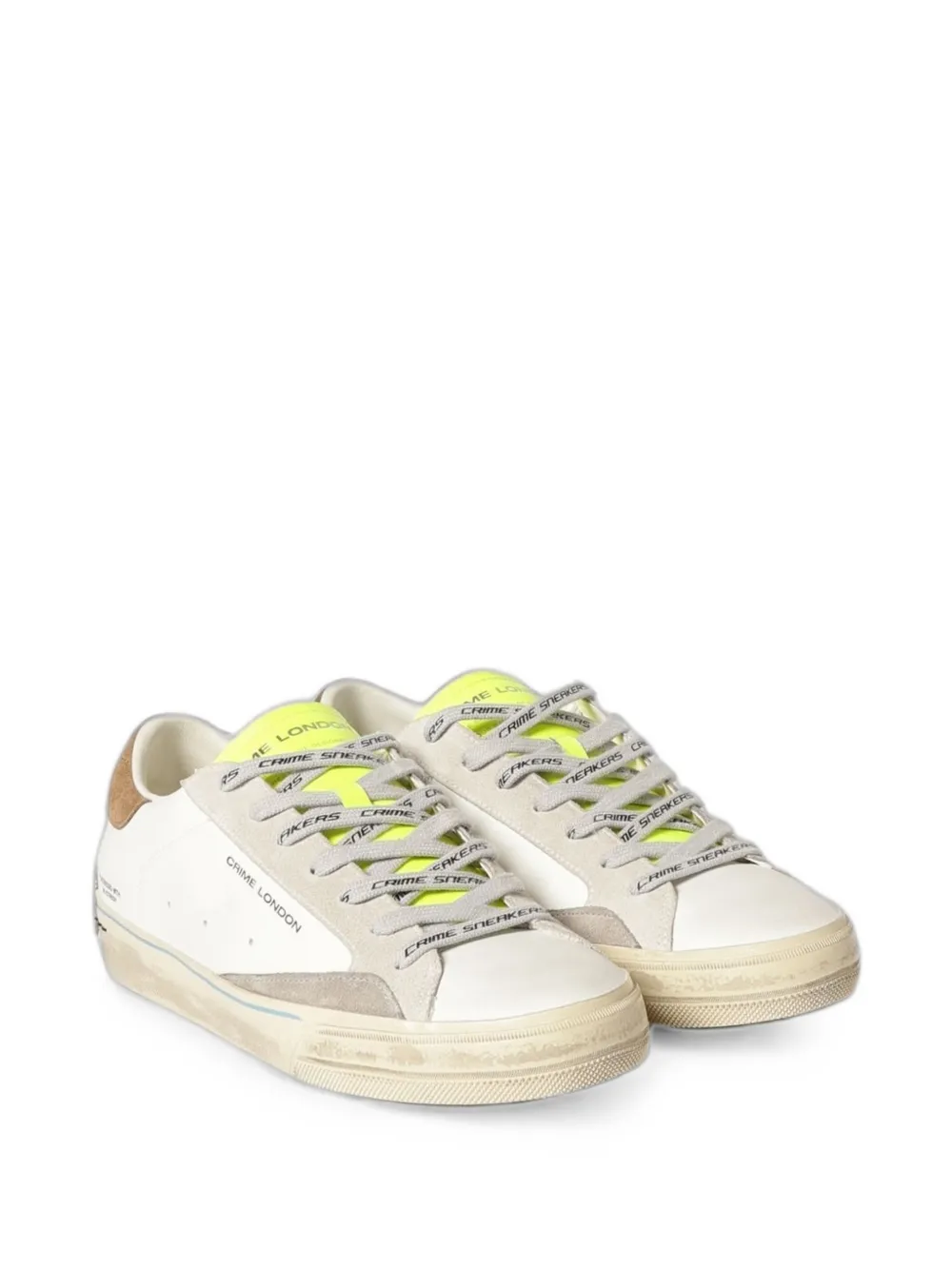 Crime London Distressed 2.0 leather sneakers Wit