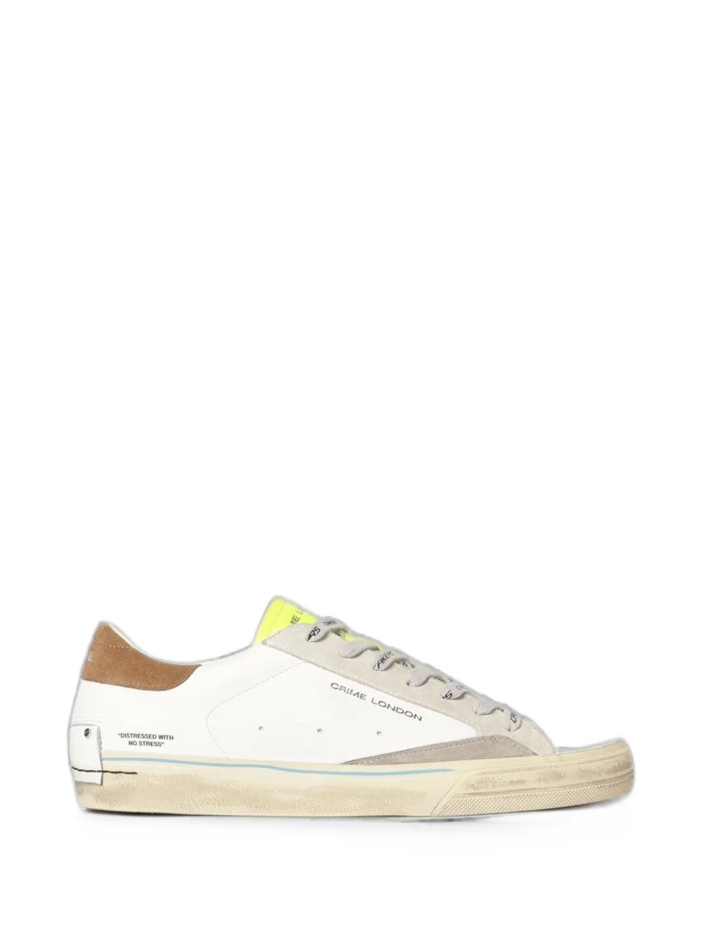 Crime London Distressed 2.0 leather sneakers Wit