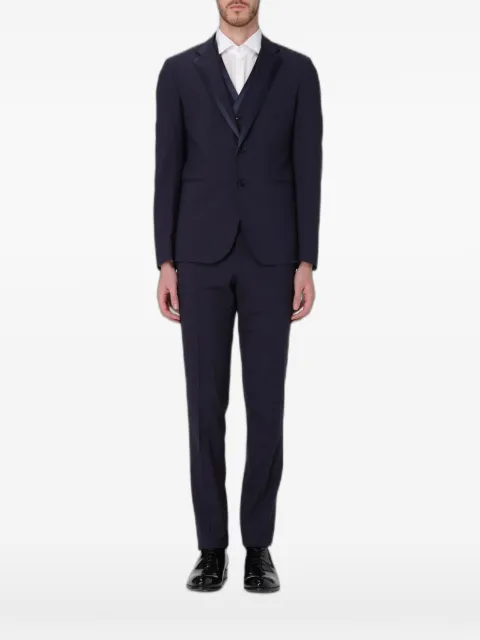 Brian Dales satin-trim three-piece suit