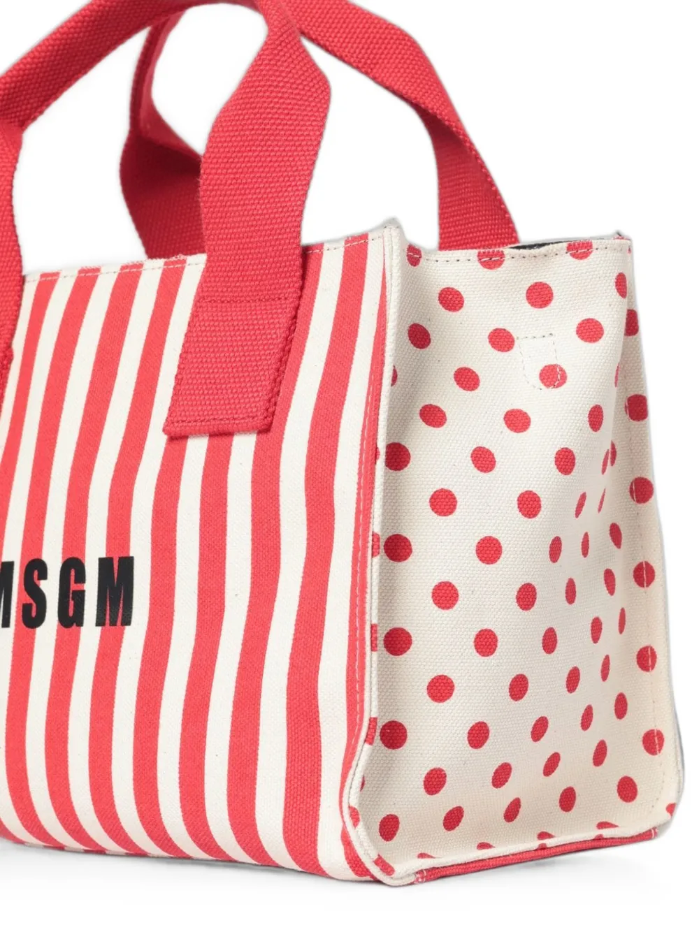 MSGM Gestreepte schoudertas met stippen Rood