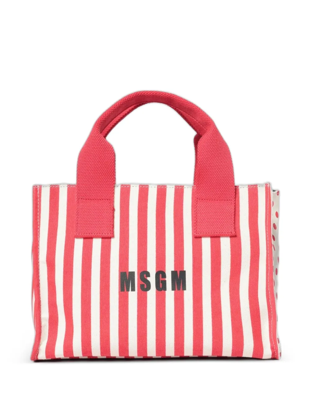 MSGM striped polka-dot shoulder bag - Rosso